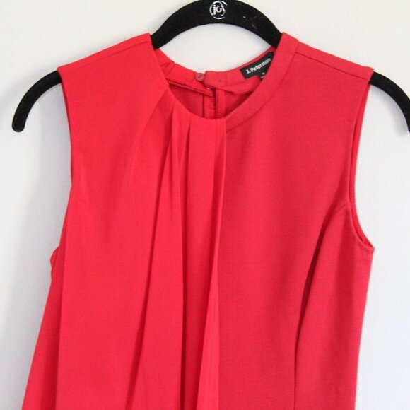 J. Peterman Sleeveless Chiffon Overlay Dress Red Women's Size 0 H11093 - Picture 6 of 16